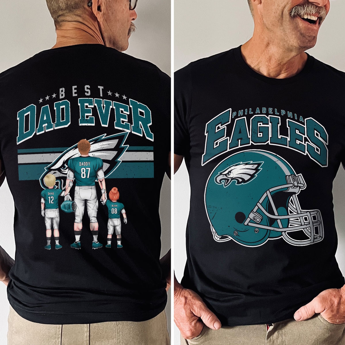 Father's Day Gifts - NFL Team - Best Dad Ever (5) - Personalized Shirt