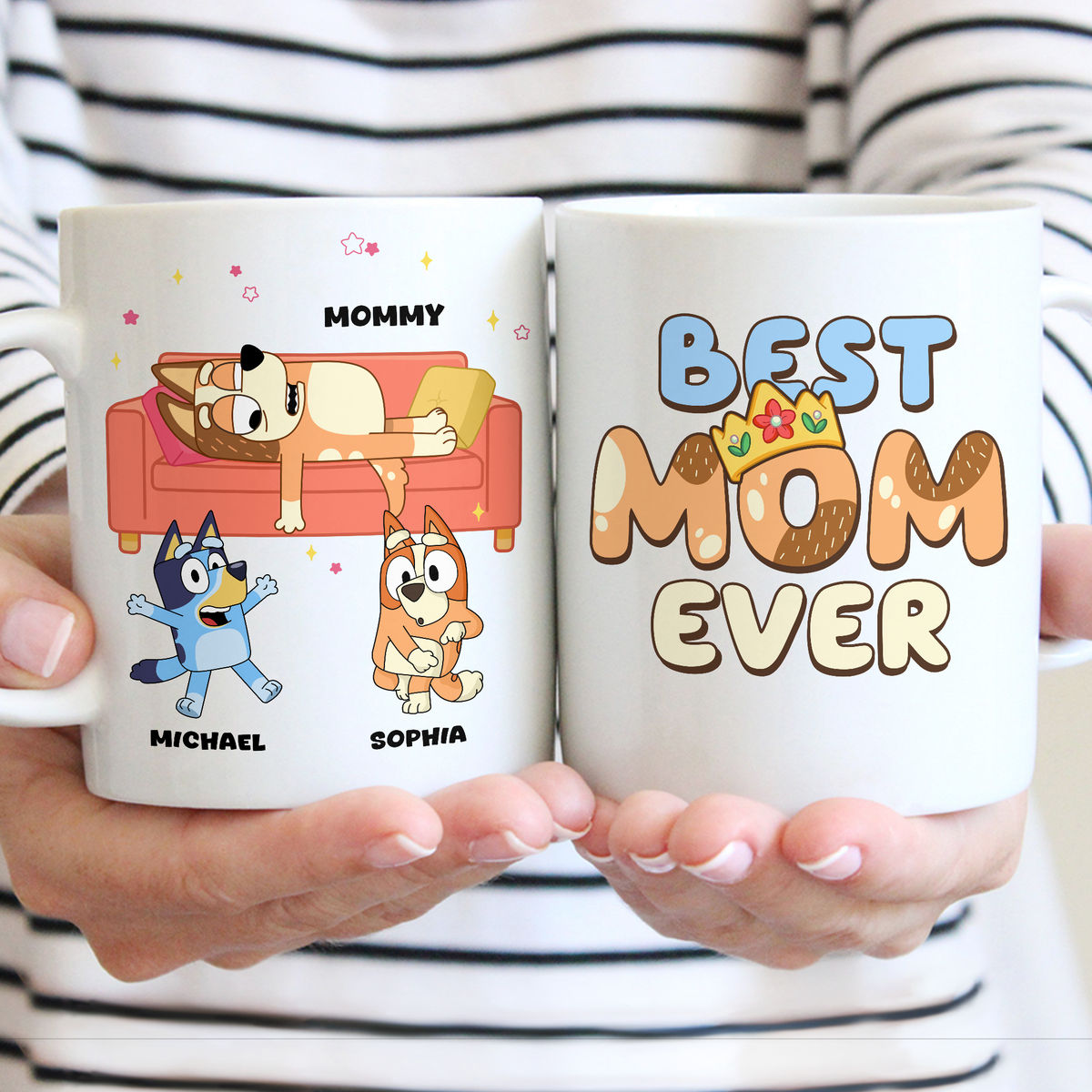 Custom Mug - Best Mom Ever - Bluey Family - Mother's Day 2025 - Personalized Mug
