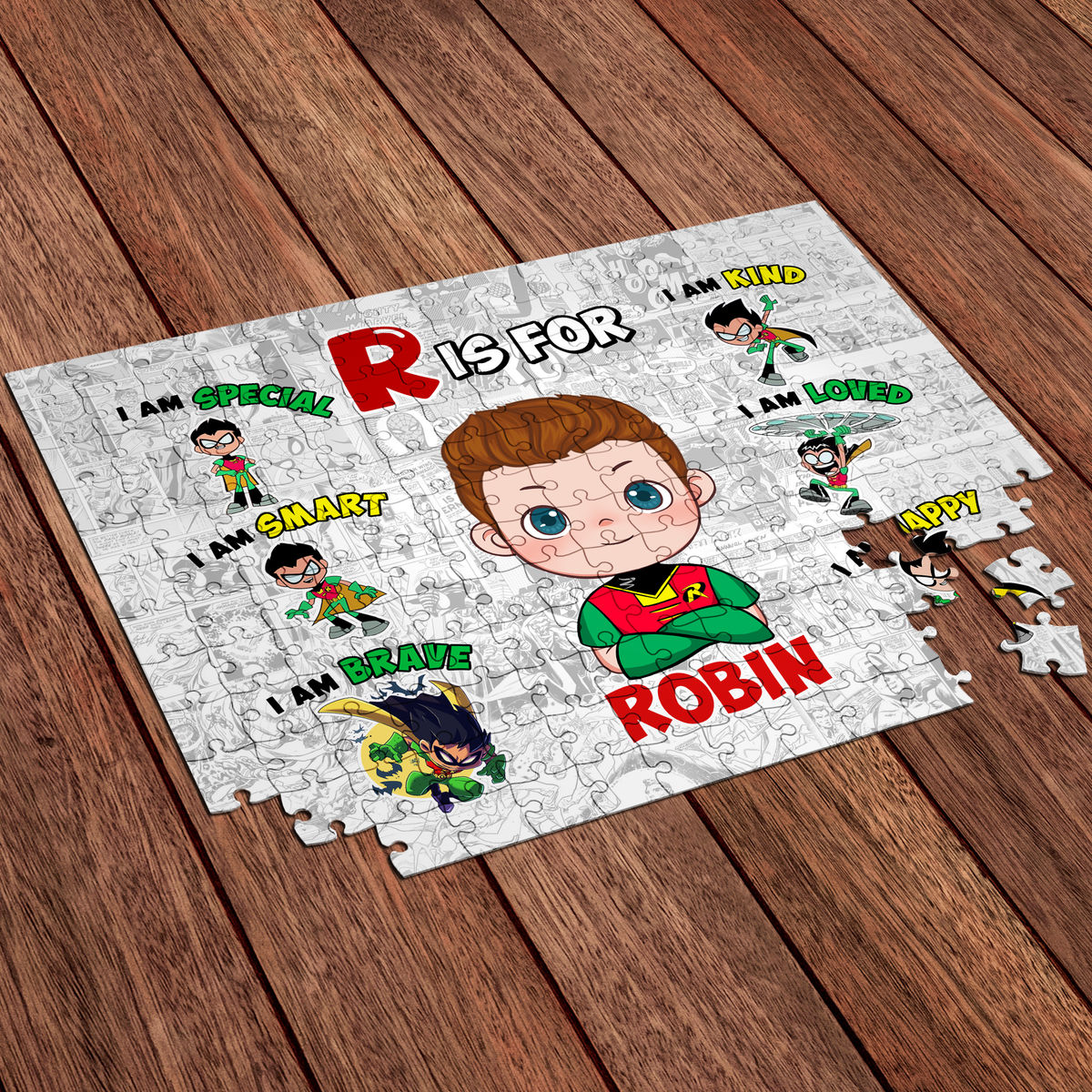 Jigsaw Puzzle Personalized - My Dream Puzzle - Robin - Super Comic | Birthday Gift For Kids - Trendy 2025 - Personalized Puzzle_5