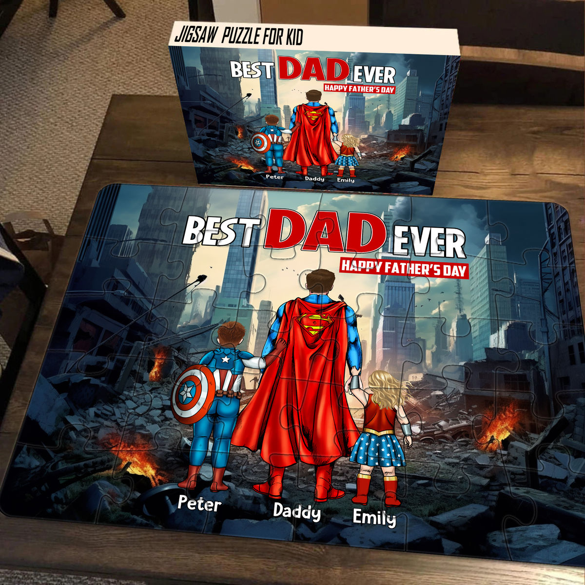 Super Dad Comic Puzzle - Best Dad Ever - Happy Father's Day (45828) - Personalized Puzzle
