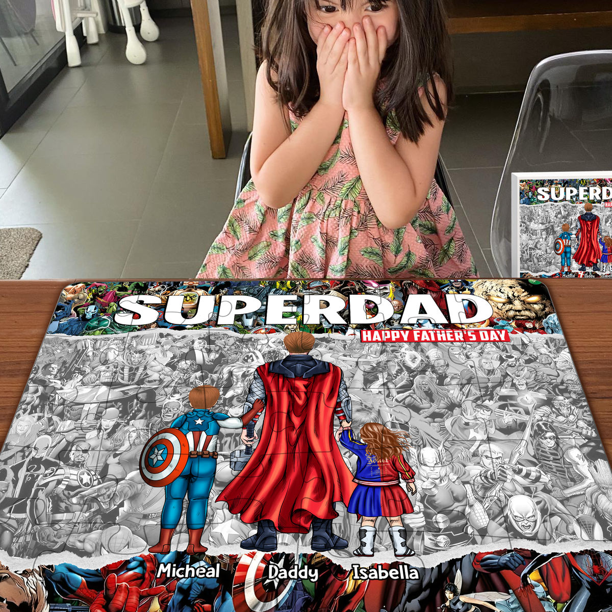 Jigsaw Puzzle Personalized - SuperDad - Happy Father's Day - Super Comix - Comic-con - Personalized Puzzle_5
