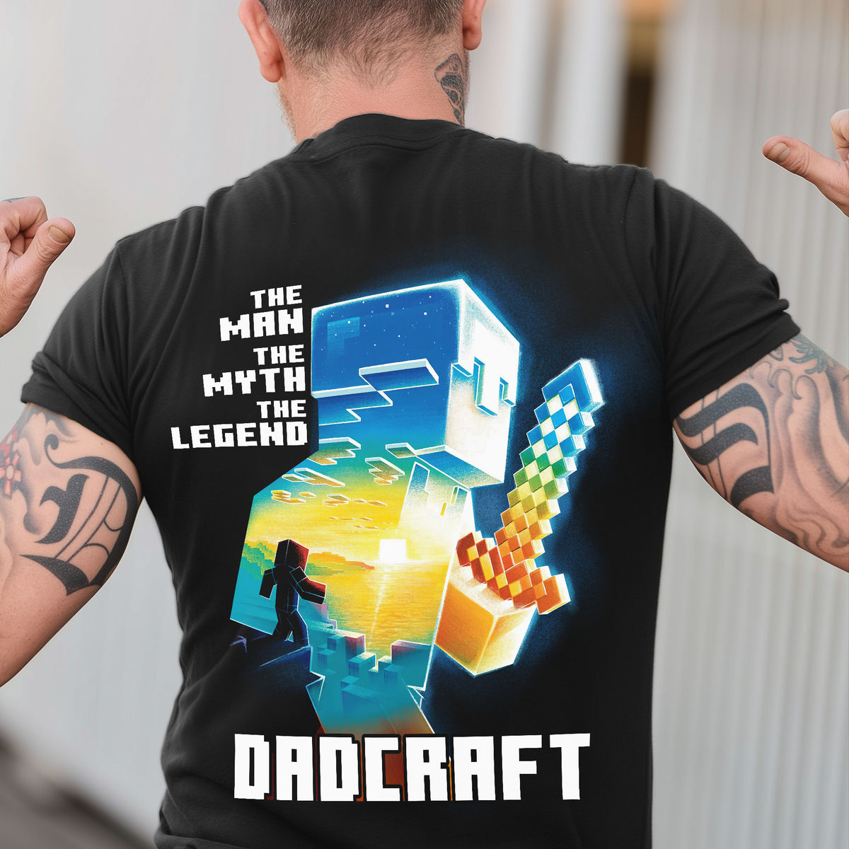 Personalized Tshirt - DadCraft - The Man The Myth The Legend - Happy Father's Day - A Minecraft Movie (60084) - Personalized Shirt_4