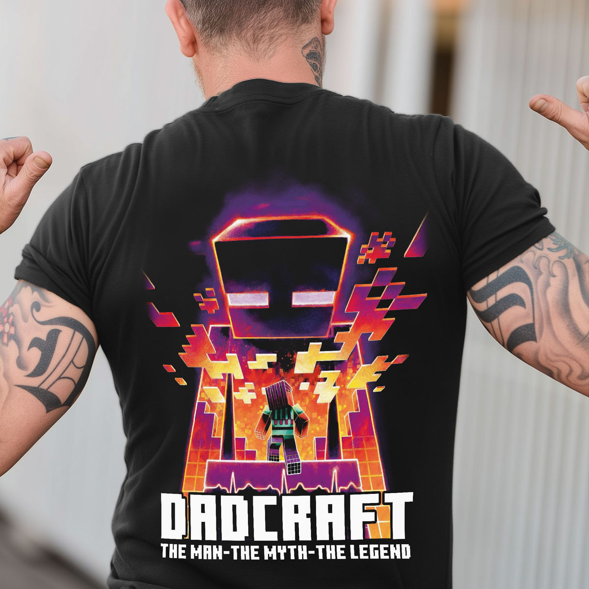Personalized Tshirt - DadCraft - The Man The Myth The Legend - Happy Father's Day - A Minecraft Movie (60086) - Personalized Shirt_4