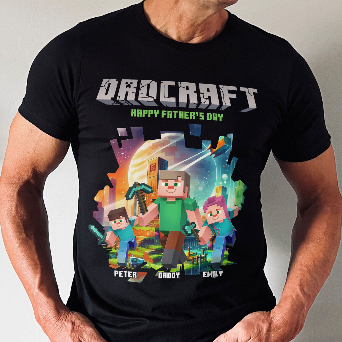 Father's Day Gifts - Dadcraft - Happy Father's Day (45622) - Personalized Shirt