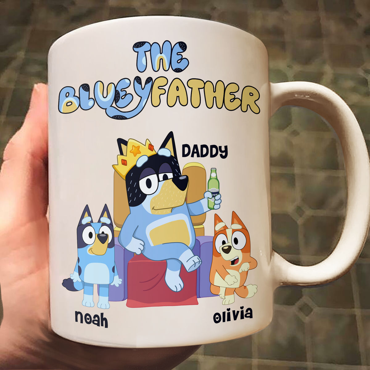 Bluey Family - The Blueyfather - Happy Father's Day - Personalized Mug