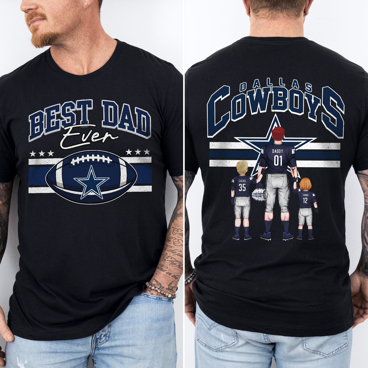 Personalized Tshirt - Best Dad Ever - Happy Father's Day(60718) - NFL Football Team 2025 - Personalized Shirt
