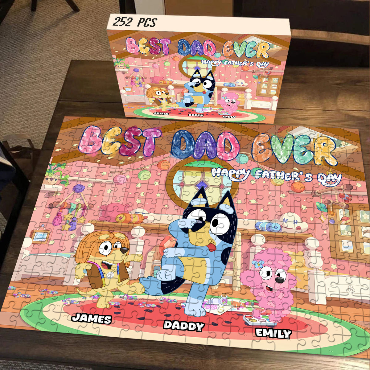 Bluey Family - Best Dad Ever - Happy Father's Day (46293) - Personalized Puzzle