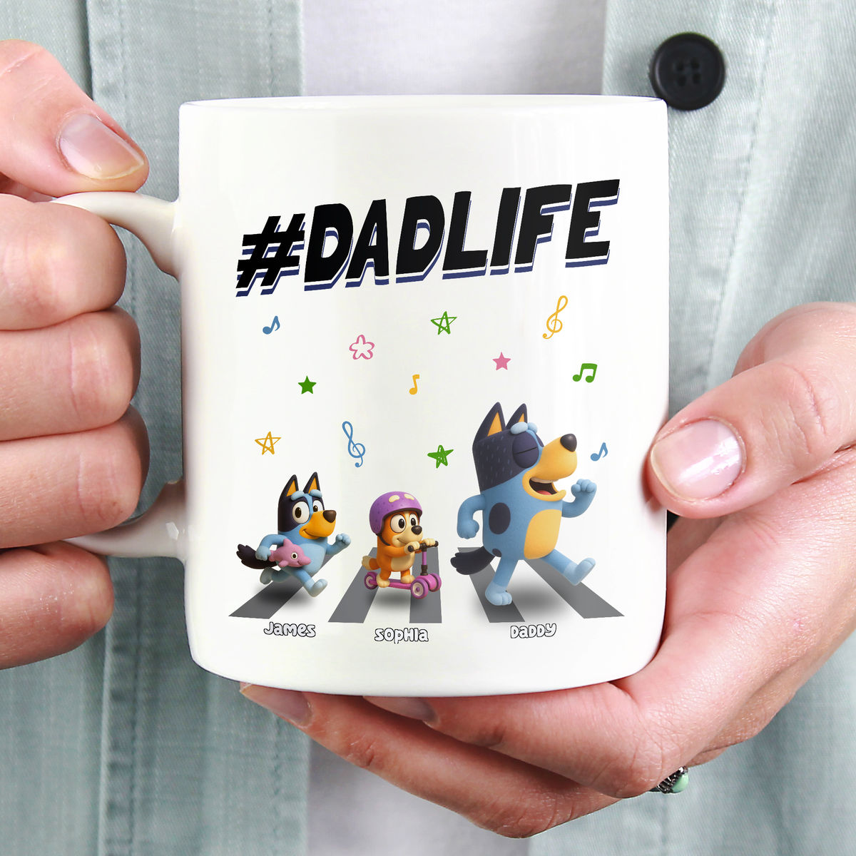 Custom Mug - Bluey Family - #DADLIFE - Unique Gift for Him - Personalized Mug_2