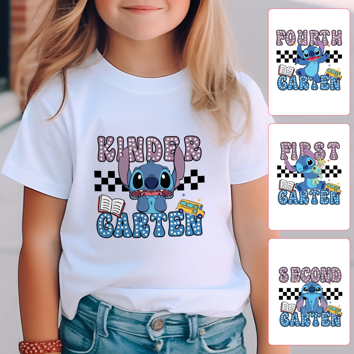 Personalized Tshirt - Custom Shirt - Personalized Grade Toddler Shirt - Back To School Shirt - 1st Day Of School Shirt - Kindergarten Shirt - Lilo and Stitch (W) - Personalized Shirt_1