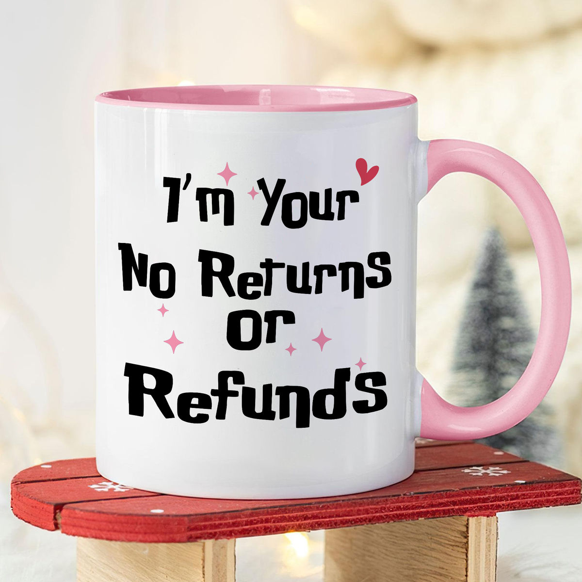Personalized Mug - I'm Your no Returns or Refunds - Stitch and Angel Gift - Personalized gift - Best Gift For Couple - Personalized Mug_2