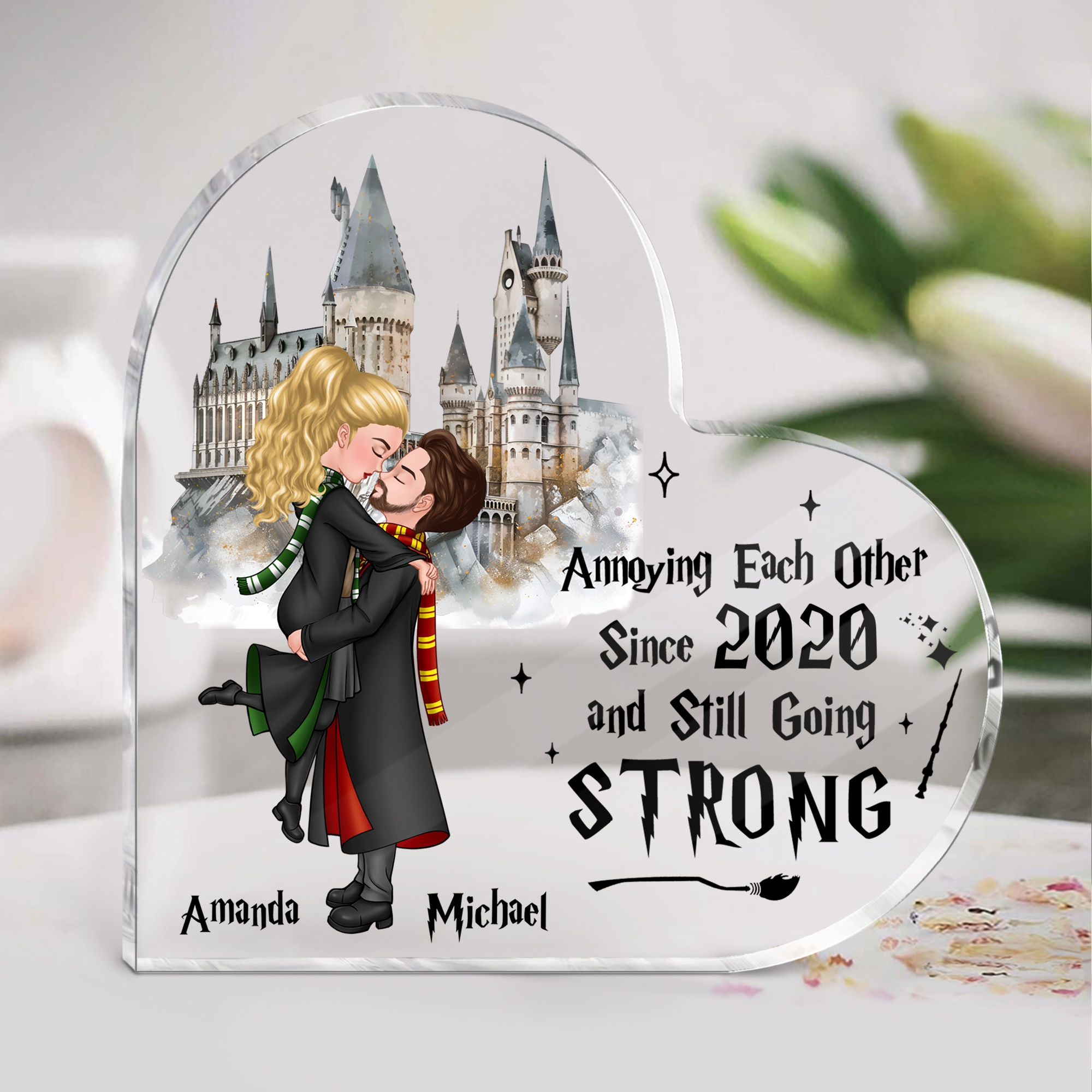 Personalized Horse Couple Acrylic Plaque - Gift Idea For Couple/Horse Lovers - God Blessed The Broken Road The Led Me Straight To You main image 0