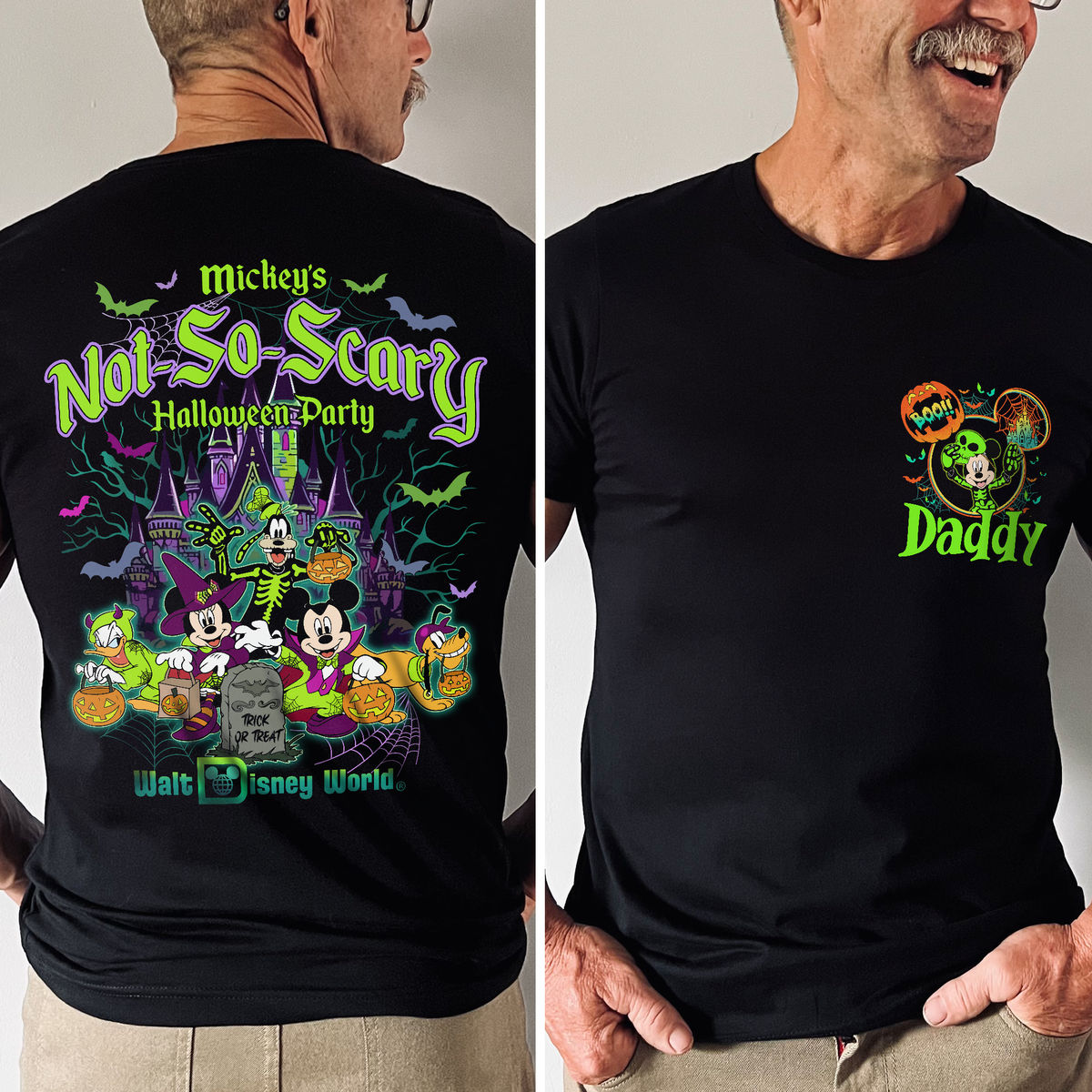 Personalized Tshirt - Not So Scary Halloween Party 2025 All Characters Skeleton Shirt, Disney Halloween Shirt, 2025 Halloween Disney Family Shirt - Personalized Shirt_3