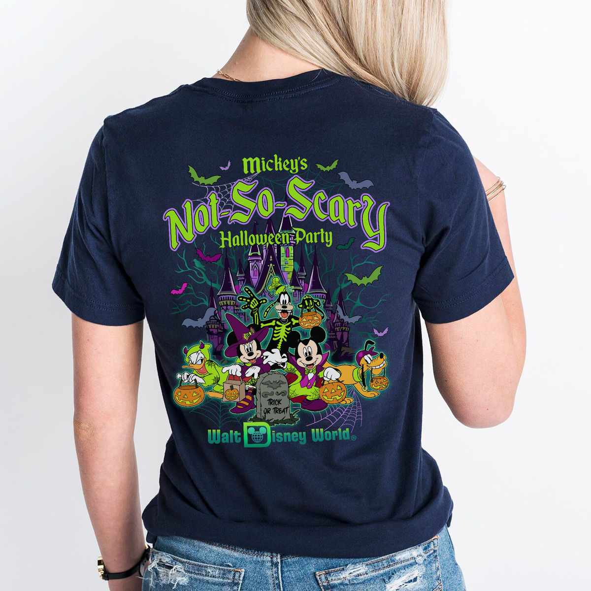 Personalized Tshirt - Not So Scary Halloween Party 2025 All Characters Skeleton Shirt, Disney Halloween Shirt, 2025 Halloween Disney Family Shirt - Personalized Shirt_2