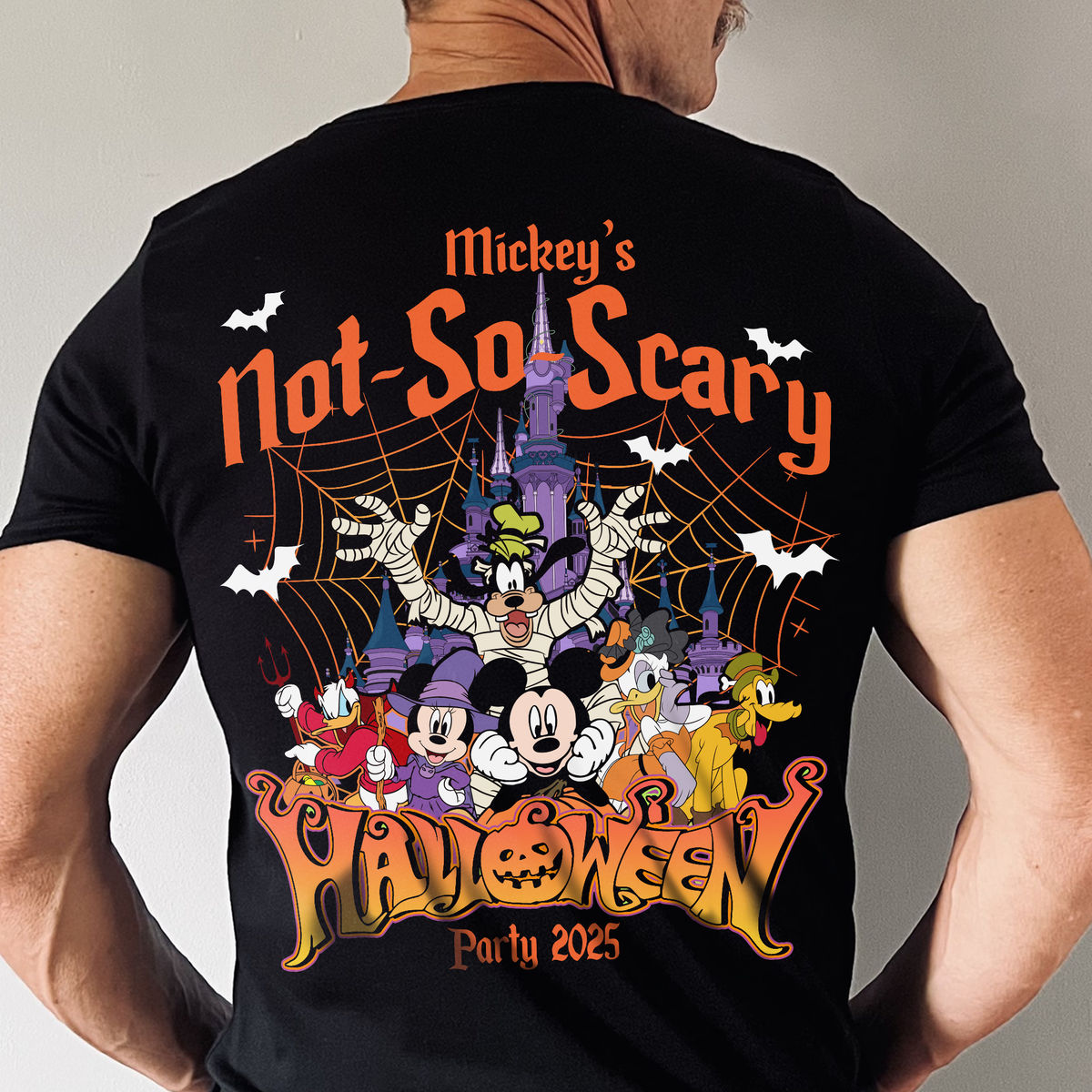 Personalized Tshirt - Not So Scary Halloween Party 2025 All Characters Skeleton Shirt, Disney Halloween Shirt, 2025 Halloween Disney Family Shirt - Personalized Shirt_4
