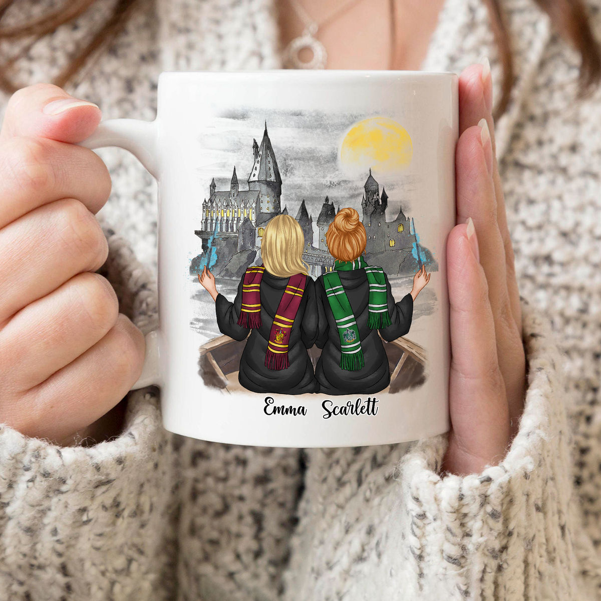 Personalized Mug Hogwarts - There is no Greater Gift than Sisters - Halloween Mug Gift, Sisters Gift, Hogwarts Fan Limited Edition 2025 - Personalized Mug_4