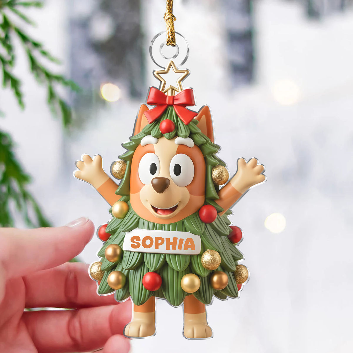 Personalized Set - Personalized Ornament - Personalized Bluey Name Ornament – Cute 3D Resin Christmas Tree Gift 2025_2