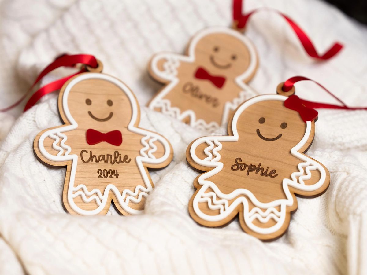 Christmas Gifts - Personalized Gingerbread Family Christmas Ornament