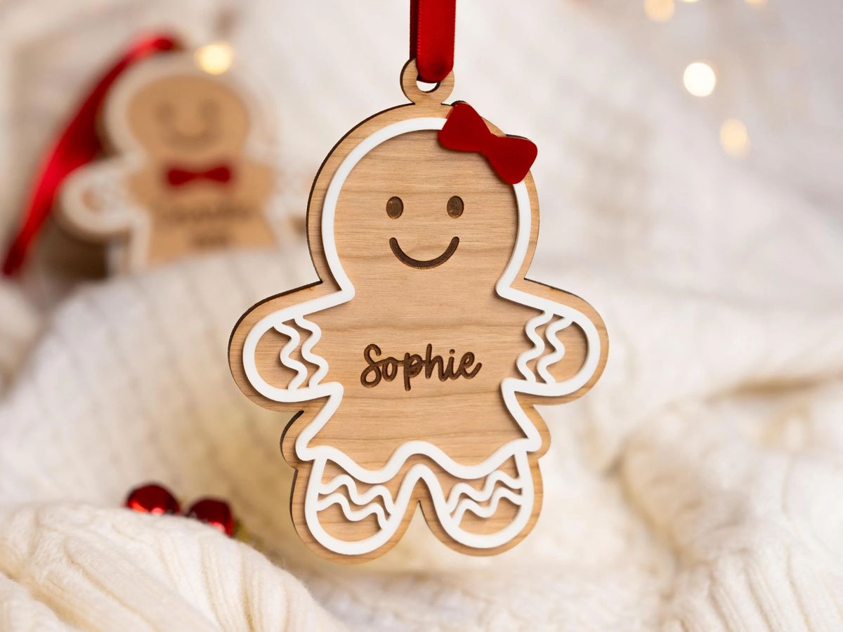 Personalized Set - Cute Gingerbread Christmas Ornament - Christmas Gifts - Personalized Gingerbread Family Christmas Ornament_1