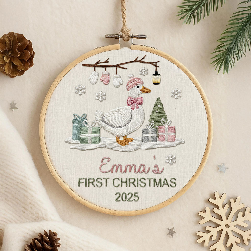 Personalized Set - Babys First Christmas Ornament - Custom Ornament Keepsake, Personalized Embroidered Ornament for Baby New_5