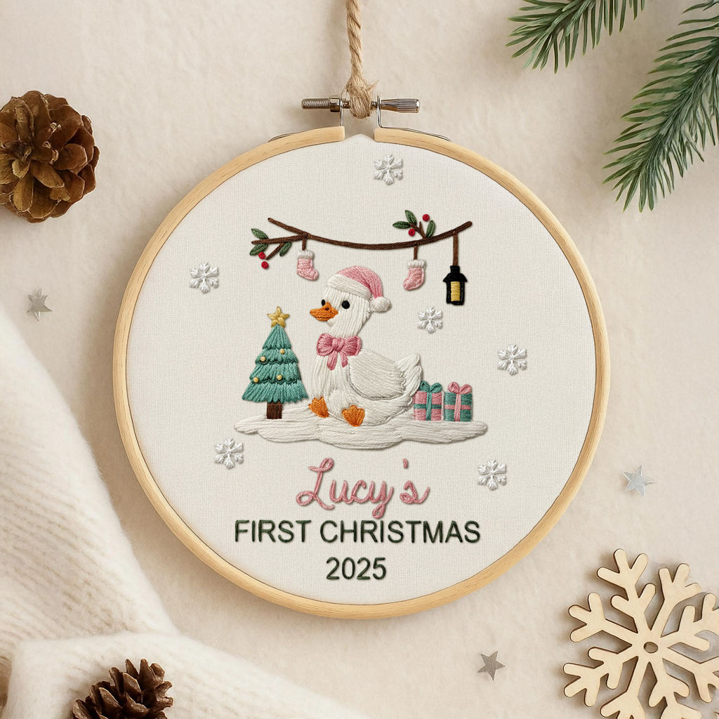 Personalized Set - Babys First Christmas Ornament - Custom Ornament Keepsake, Personalized Embroidered Ornament for Baby New_7