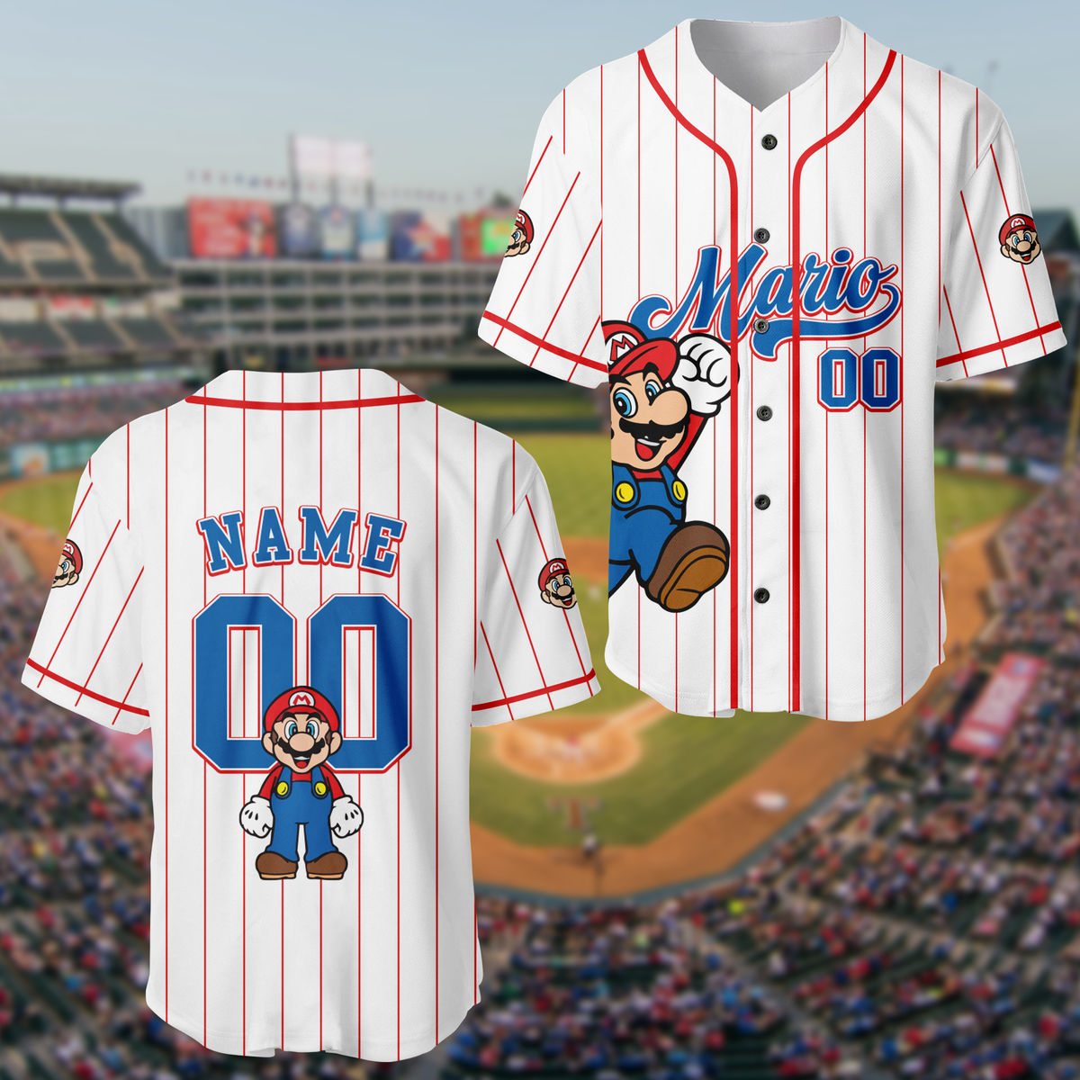 Mario Family Shirts, Princess Peach Jersey, Jersey for Kids, Youth & Adults, Mario Birthday Gift (A)