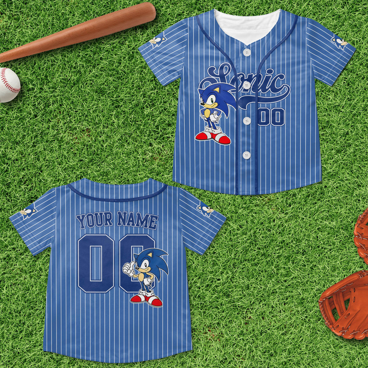 Personalized Set - Personalized Sonic Baseball Jersey - Custom Sonic The Hedgehog Jersey, Personalized Number & Name Sonic Jersey (v3)_2