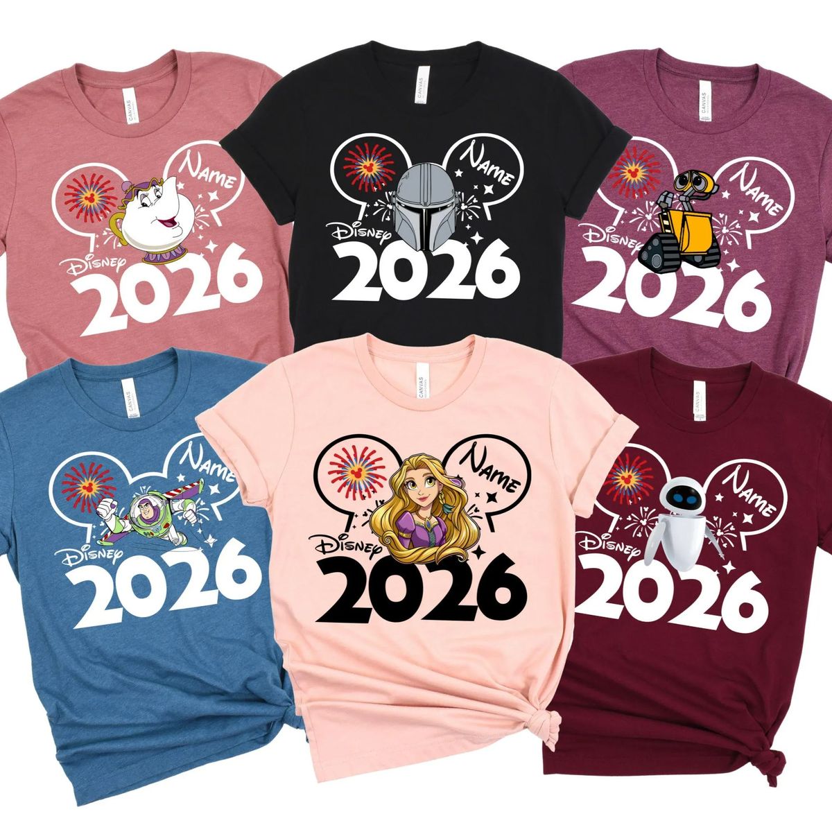 Disney Trip 2026 Shirt, Custom Disney All Characters Shirts, Disney 2026 Shirts, Custom Characters Disney Shirts (B)