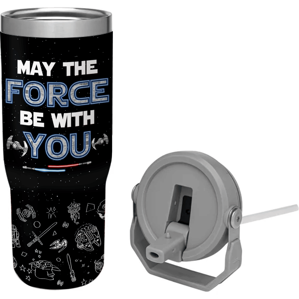 Stanley Tumbler Cup - Star Wars couple - May The Force Be With Us(v1) - Gift for Couple, Husband, Wife - Personalized Tumbler_2