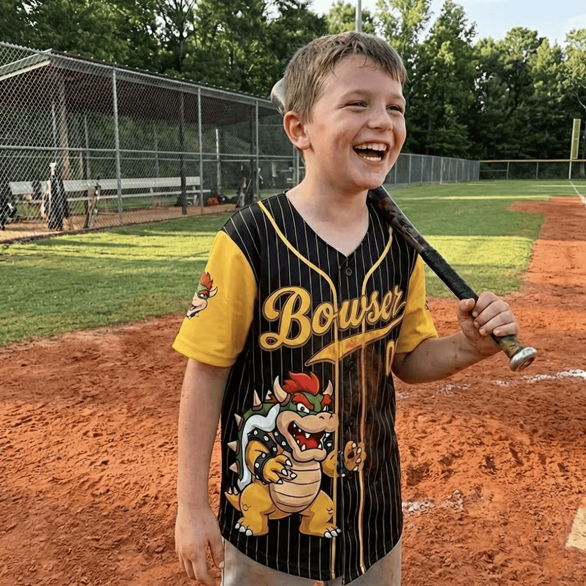 Personalized Set - Custom Baseball Jersey - Super Mario - Custom Mario Character Bowser Shirt - Gamer Birthday Boy Girl Outfit - Nintendo Fan Gift - Family Matching_4