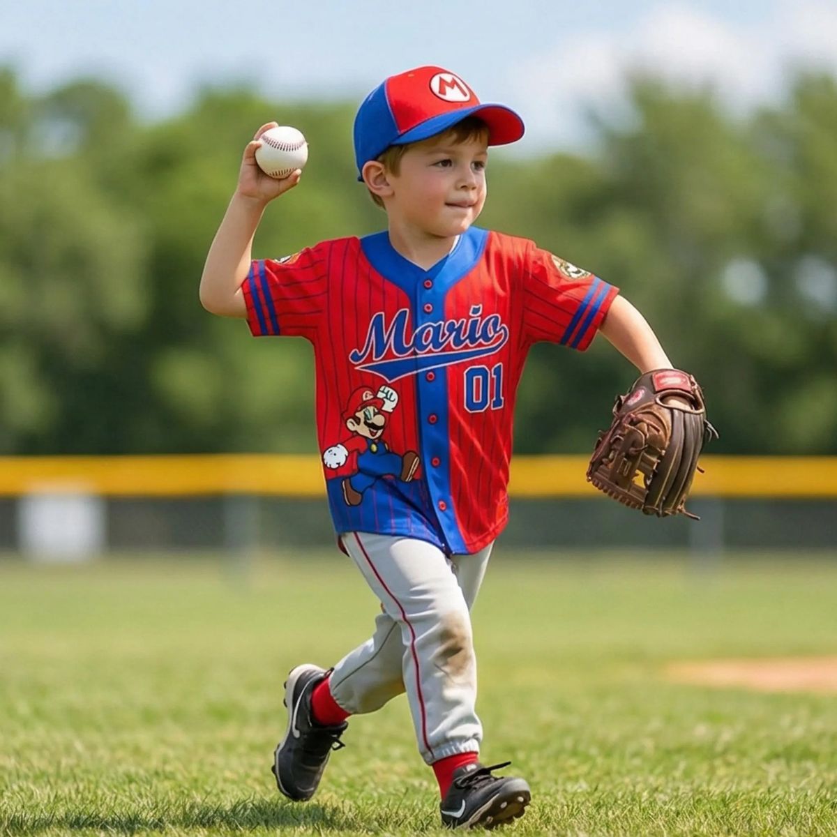 Personalized Set - Custom Super Mario Baseball Jersey - Mario Family Matching Shirts, Super Mario Birthday, Luigi Yoshi Toad Bowser Princess Peach Donkey Kong_12