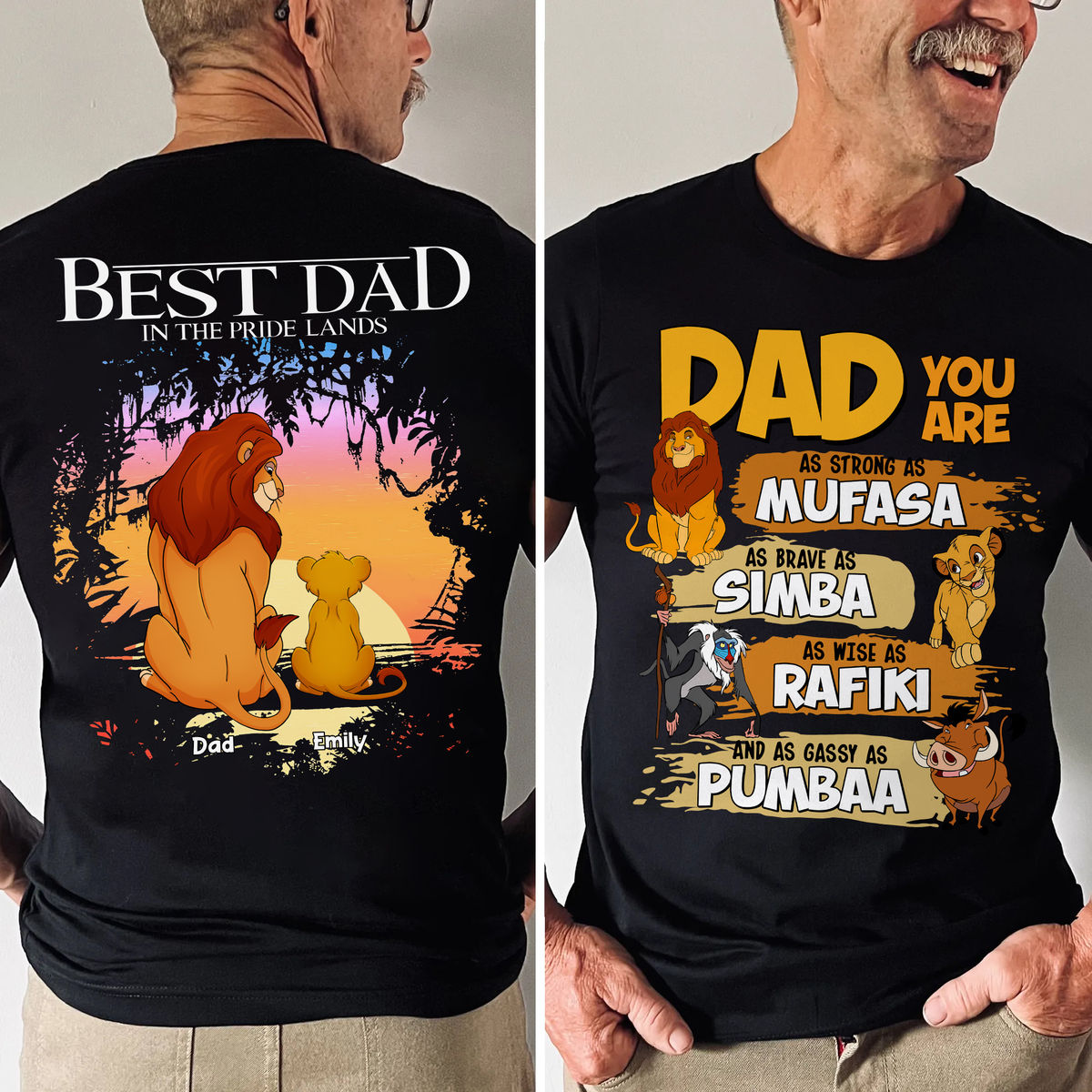 Personalized Shirt - Best Dad In The Pride Lands - Gift for Father's Day 2026 - Personalized Shirt