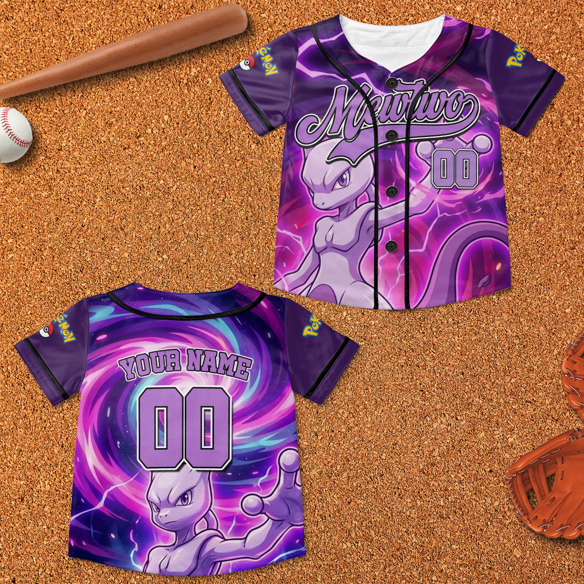 Personalized Set - Personalized Pokemon Baseball Jersey - Personalized Video Game Baseball Jersey, Birthday Gift, Baseball Team Matching Outfit, Poke Monter Jersey_10