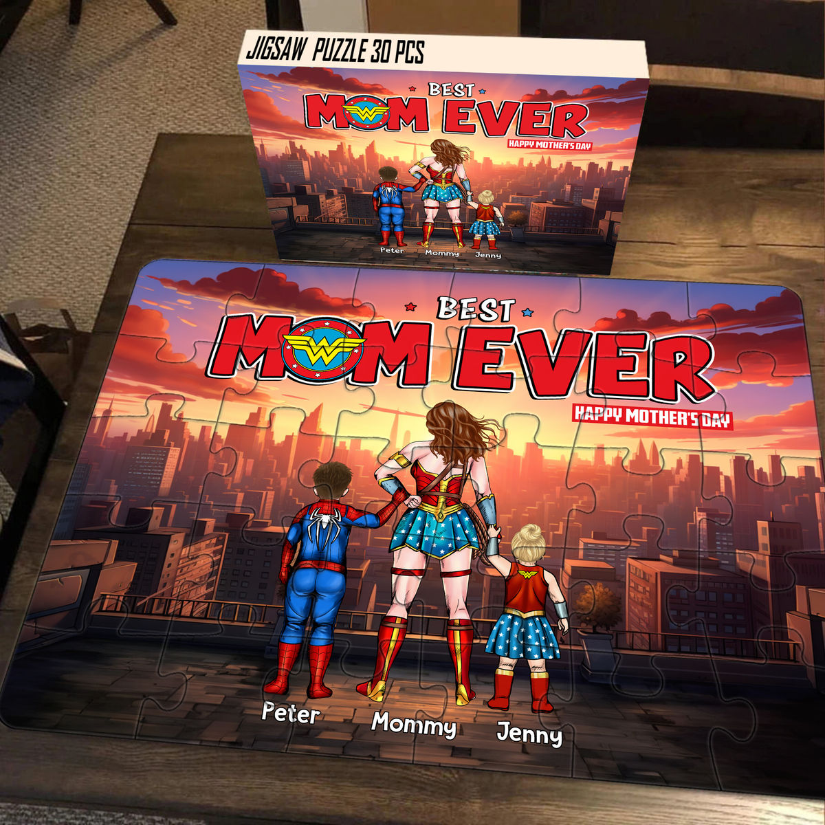 Mother's Day Gifts - Best Mom Ever - Happy Mother's Day (48649) (W) - Personalized Puzzle_1