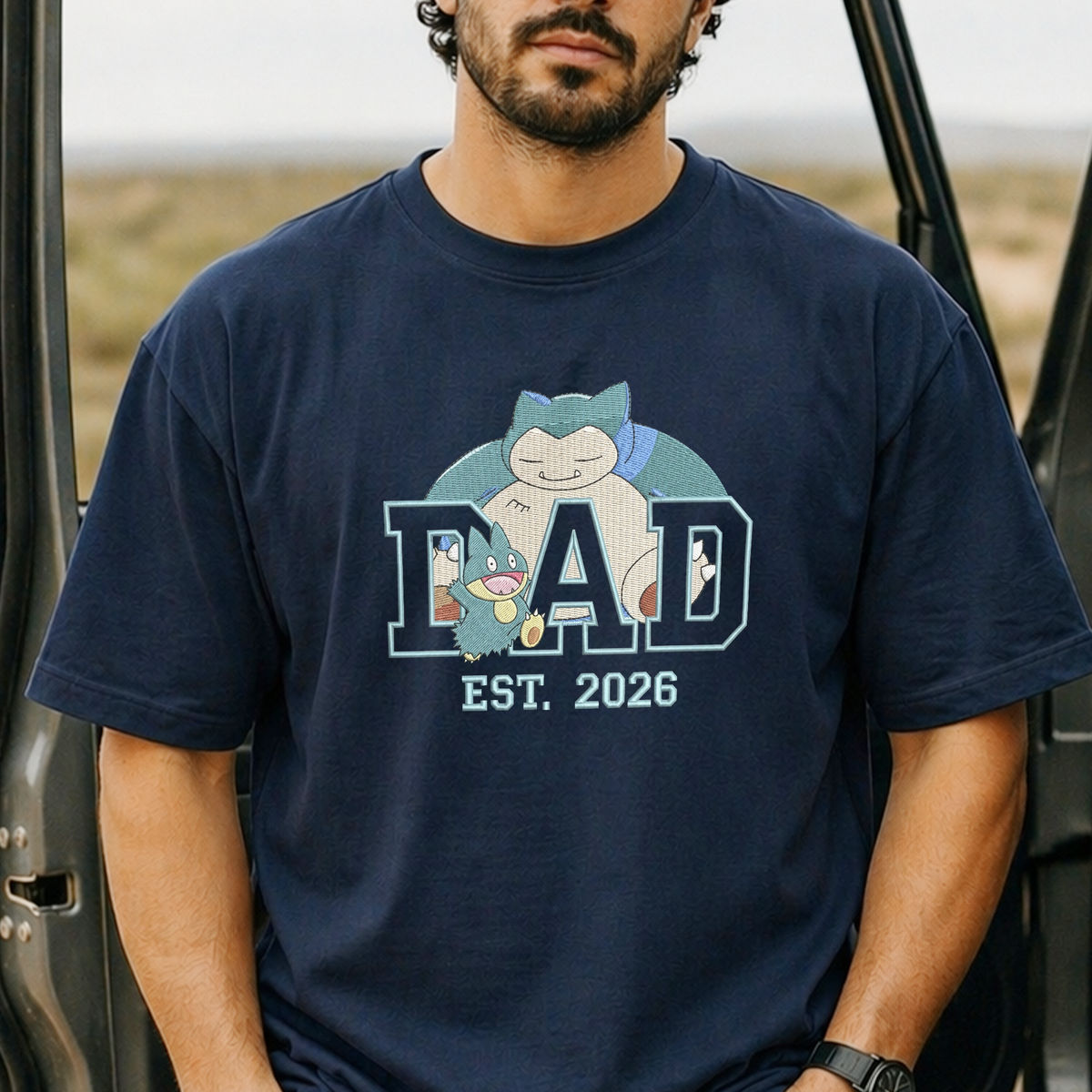 Embroided Shirt - PKM Embroided Shirt Dad - Custom Dad Pokemon Favorite Character 2026 - Personalized Shirt_1