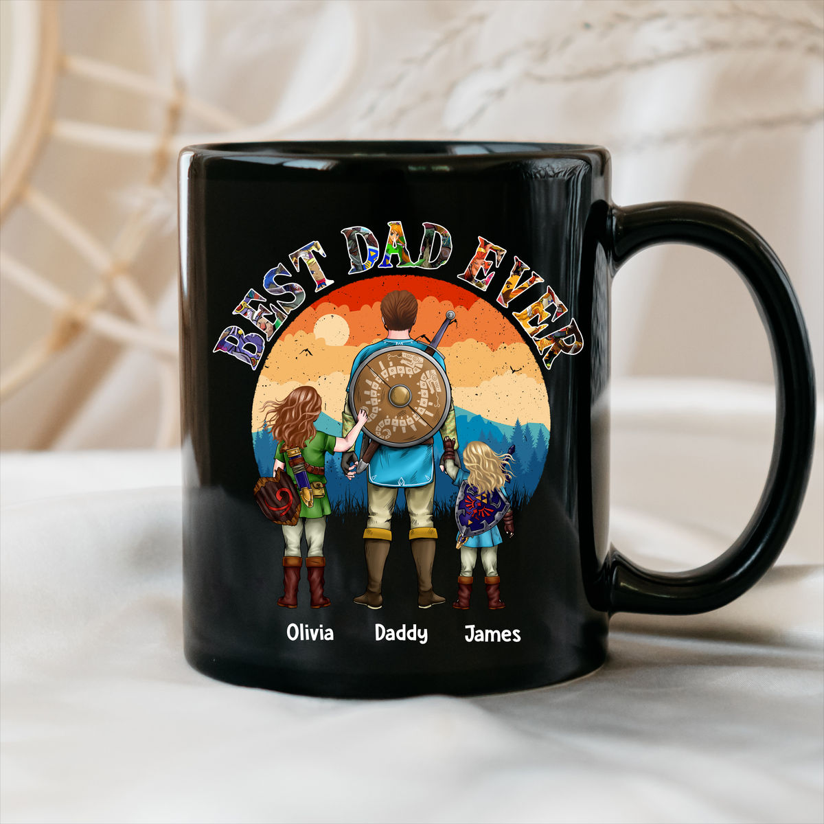 Custom Black Mug - The legend of Zelda tear of the Kingdom - Best Dad Ever - Father's Day 2024 - Personalized Mug_5