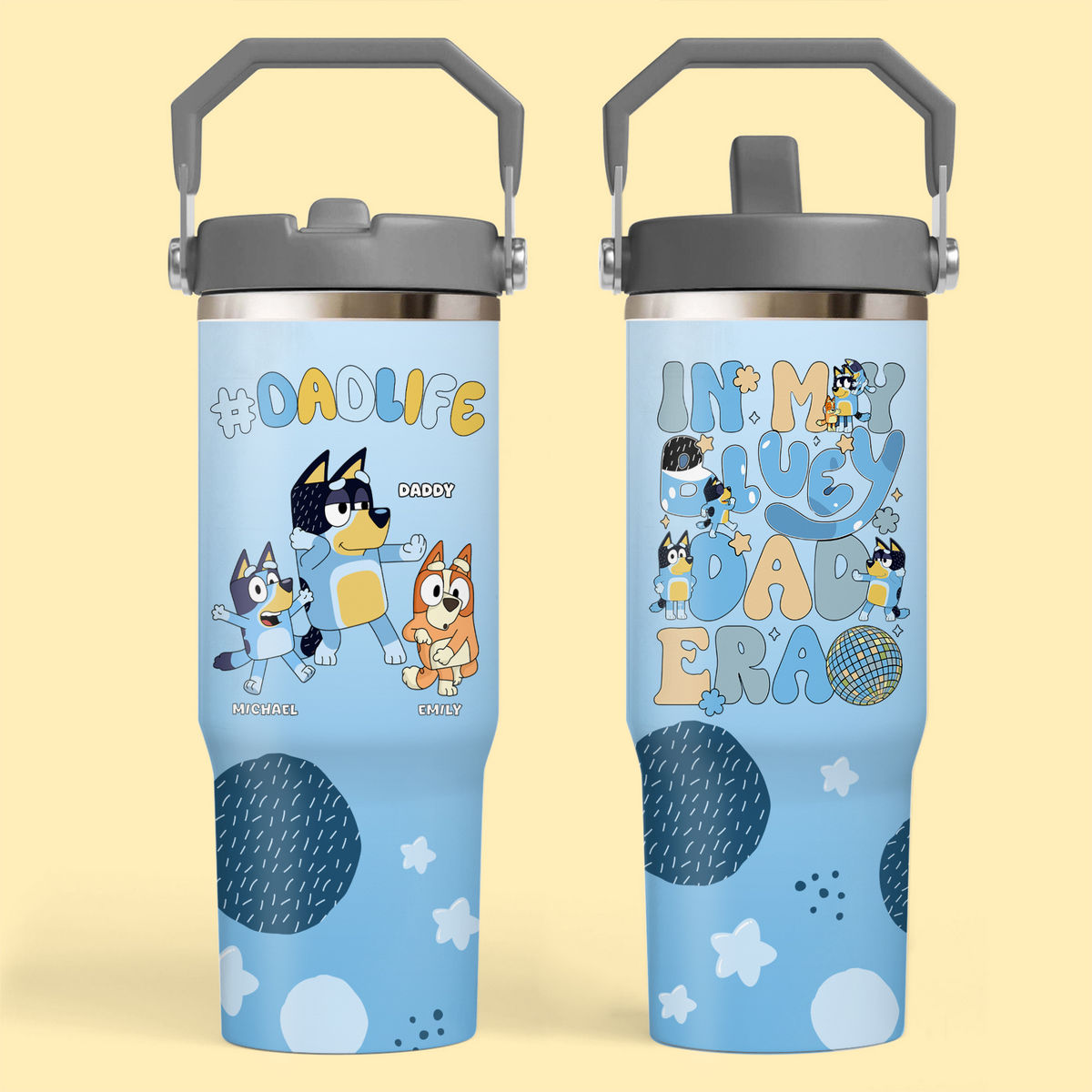 Tumbler Stainless Steel - In My Bluey Dad Era - Bluey Family - Father's Day 2024 - Personalized Tumbler_1