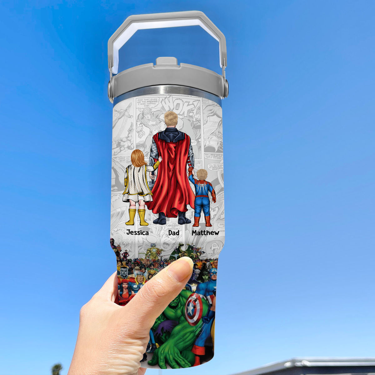 Tumbler Cup - Best Dad Ever - Super DAD Comic - CS - Personalized Tumbler_1