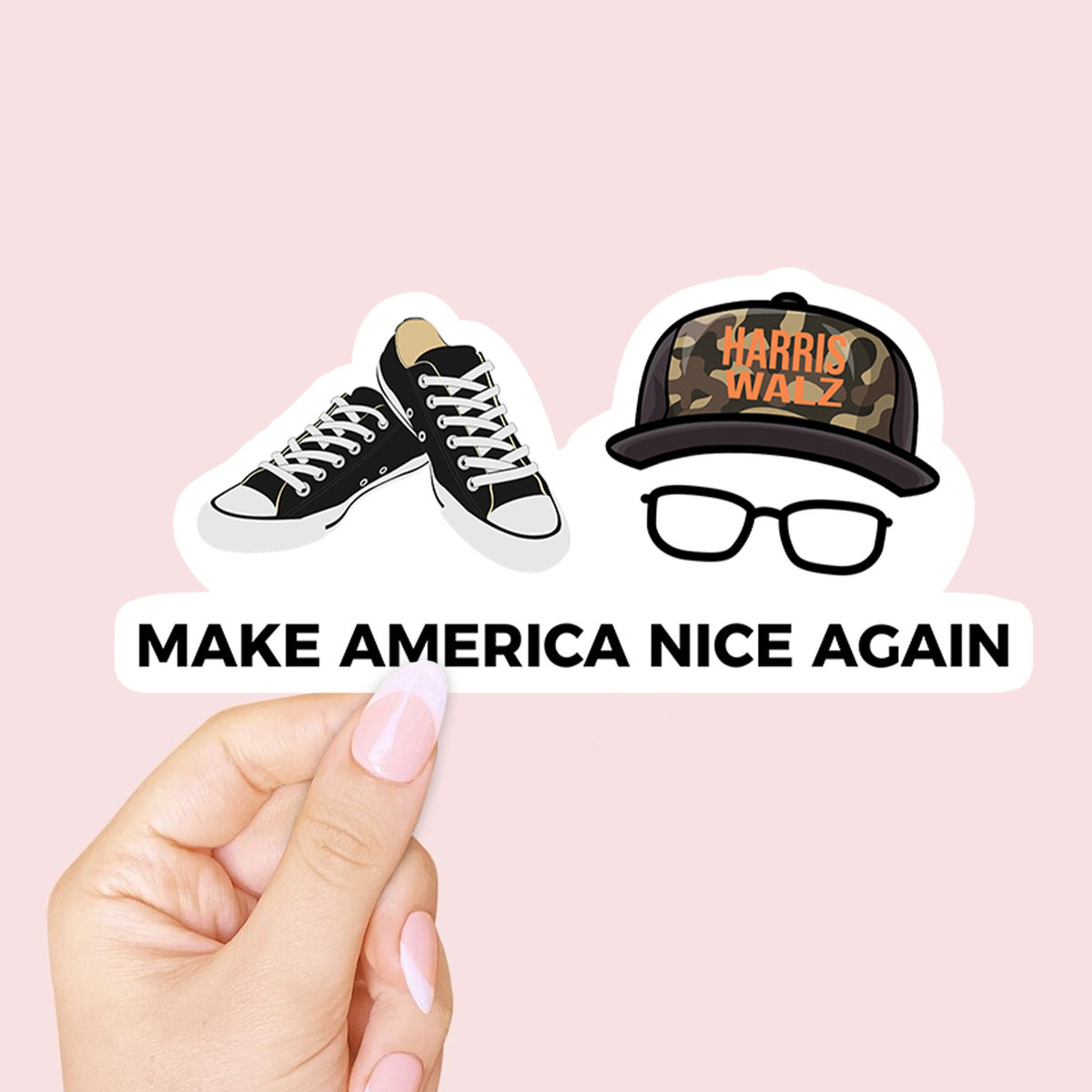 Limited Edition - Make America Nice Again | Support for Her | Vinyl Sticker | Waterproof | Premium Sticker | Best Seller 2024 - Personalized Sticker_5