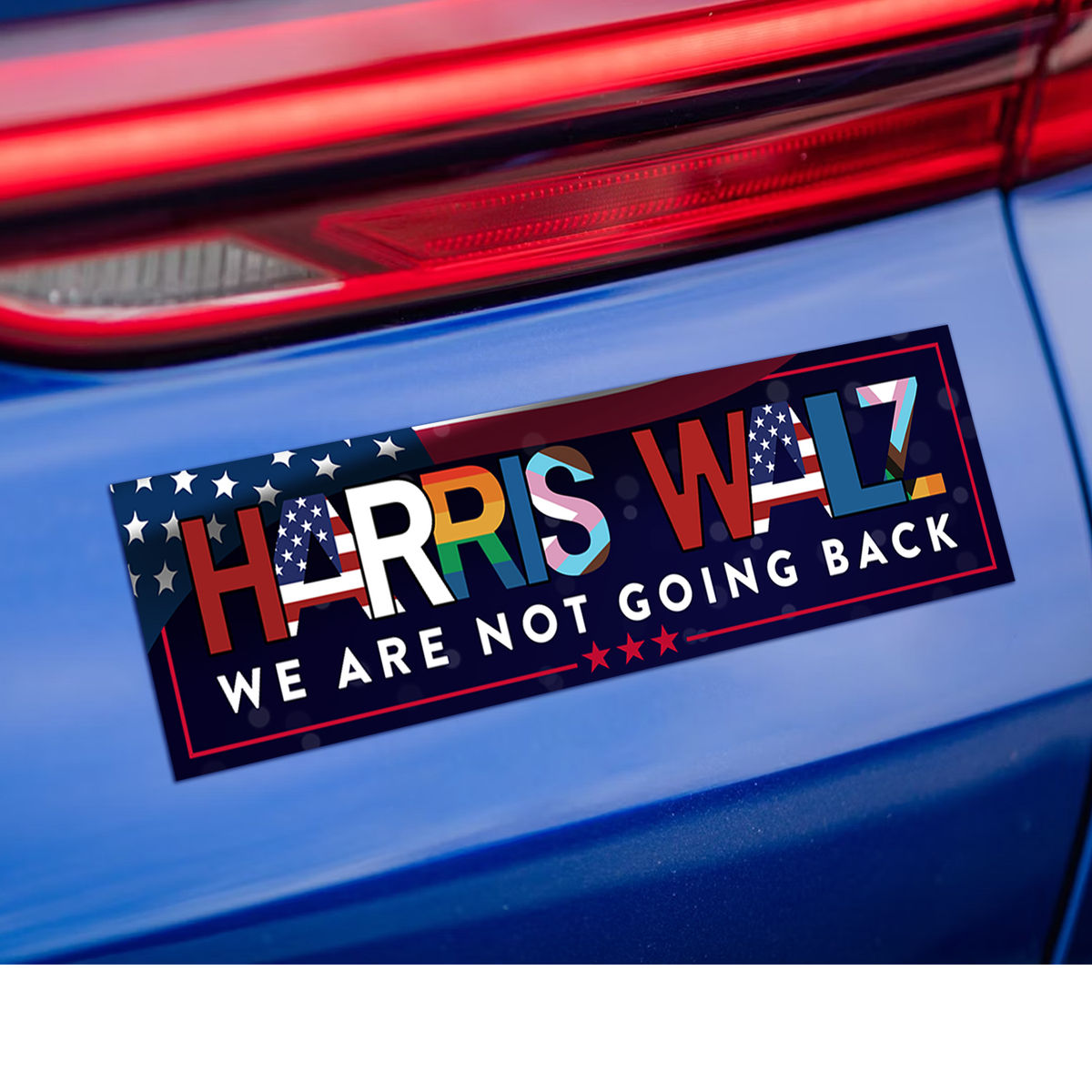 Bumper Car Magnets - We're Not Going Back - Bumper Magnet Sign - Vote Blue 2024 Presidential Election - Buy 3 Get 1 Free (44160) - Personalized Magnet_1