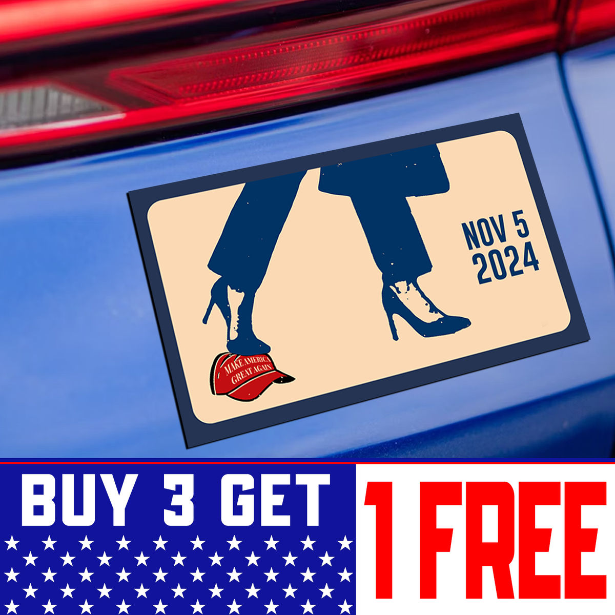 Bumper Car Magnets - Support for Her | Vote Blue | Blue Waves | NOVEMBER 5, 2024 | Social Justice Activist Gift (44190) - Personalized Magnet_2