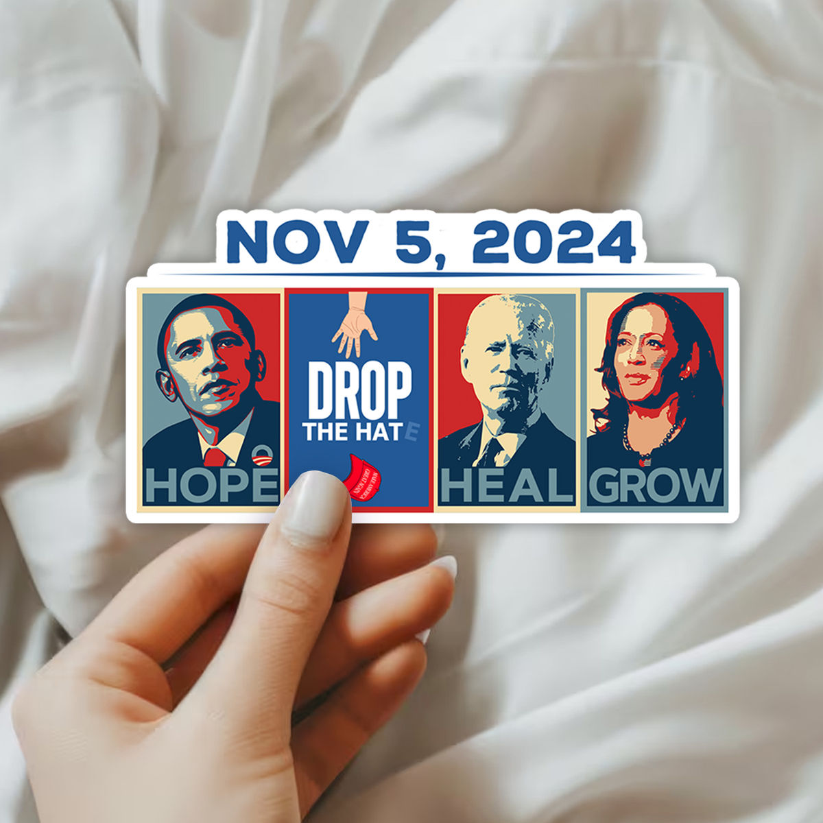 Limited Edition - DROP THE HATE | NOV 5, 2024 | Support for Her | Vinyl Sticker | Waterproof | Premium Sticker | Best Seller 2024 | Sticker (44193) - Sticker_3