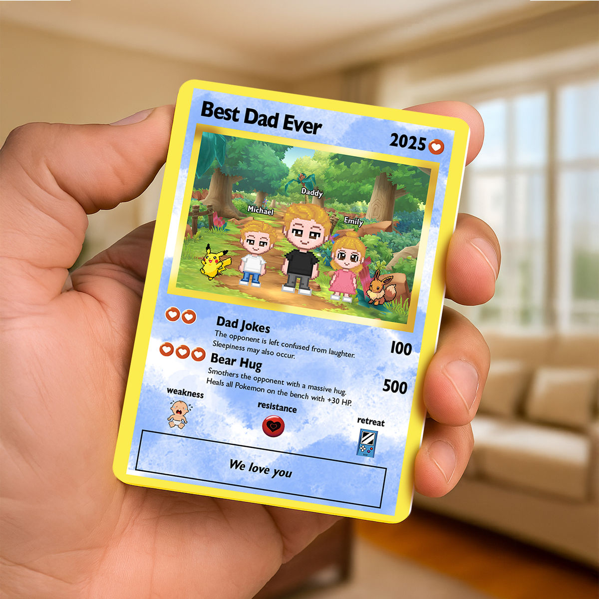 Custom Pokemon Card - Best Dad Ever - Happy Father's Day 2025