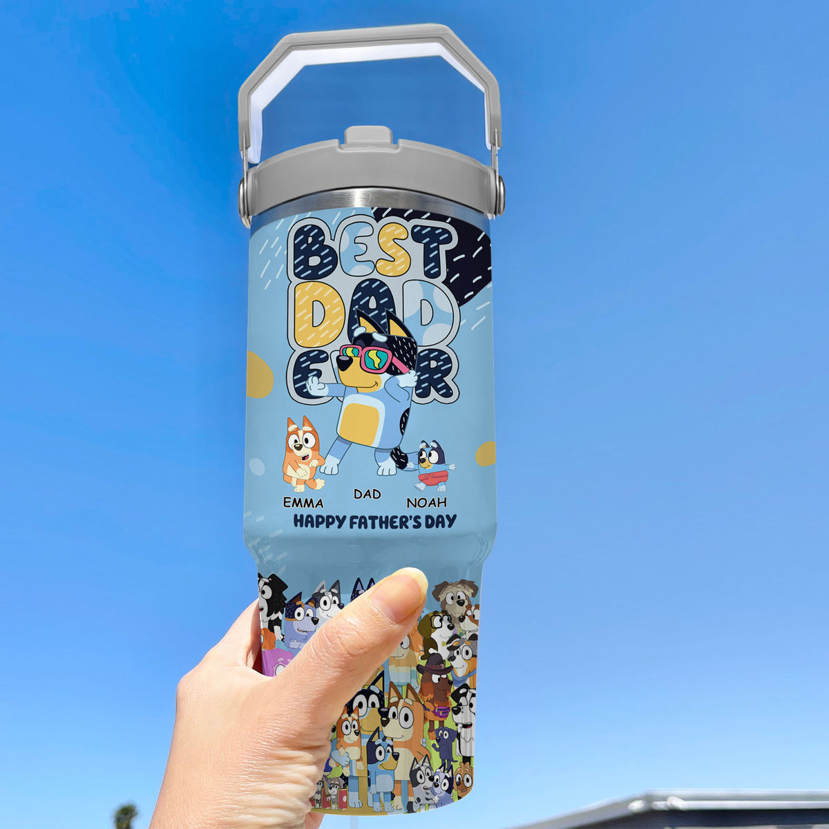 Tumbler Cup - BEST DAD EVER - Happy Father's Day 2025 - Bluey Family (60939) - Personalized Tumbler_1