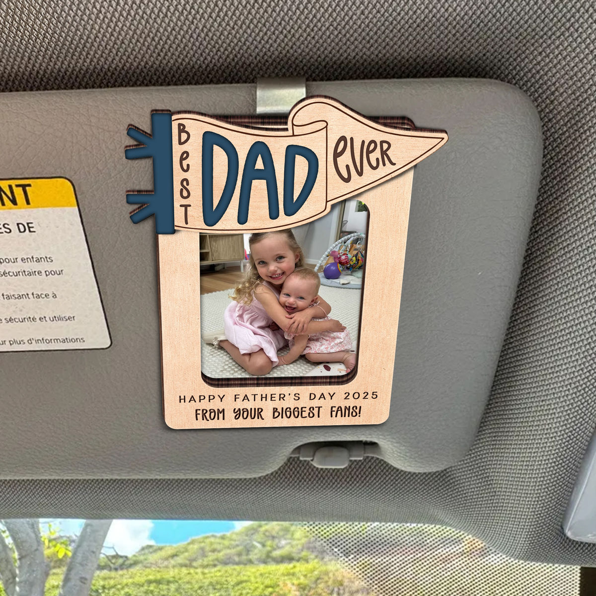 Photo Car Visor Clip - Best Dad Ever - Father's Day gift, Personalized Photo Car Decoration, Polaroid Photo for Car, Gifts for dad, Presents for fathers, Gifts for your father, Gift items for dad, Gift for him, Gift for Grandpa, Drive Safe - Personalized Photo Car Visor Clip Custom Photo_1