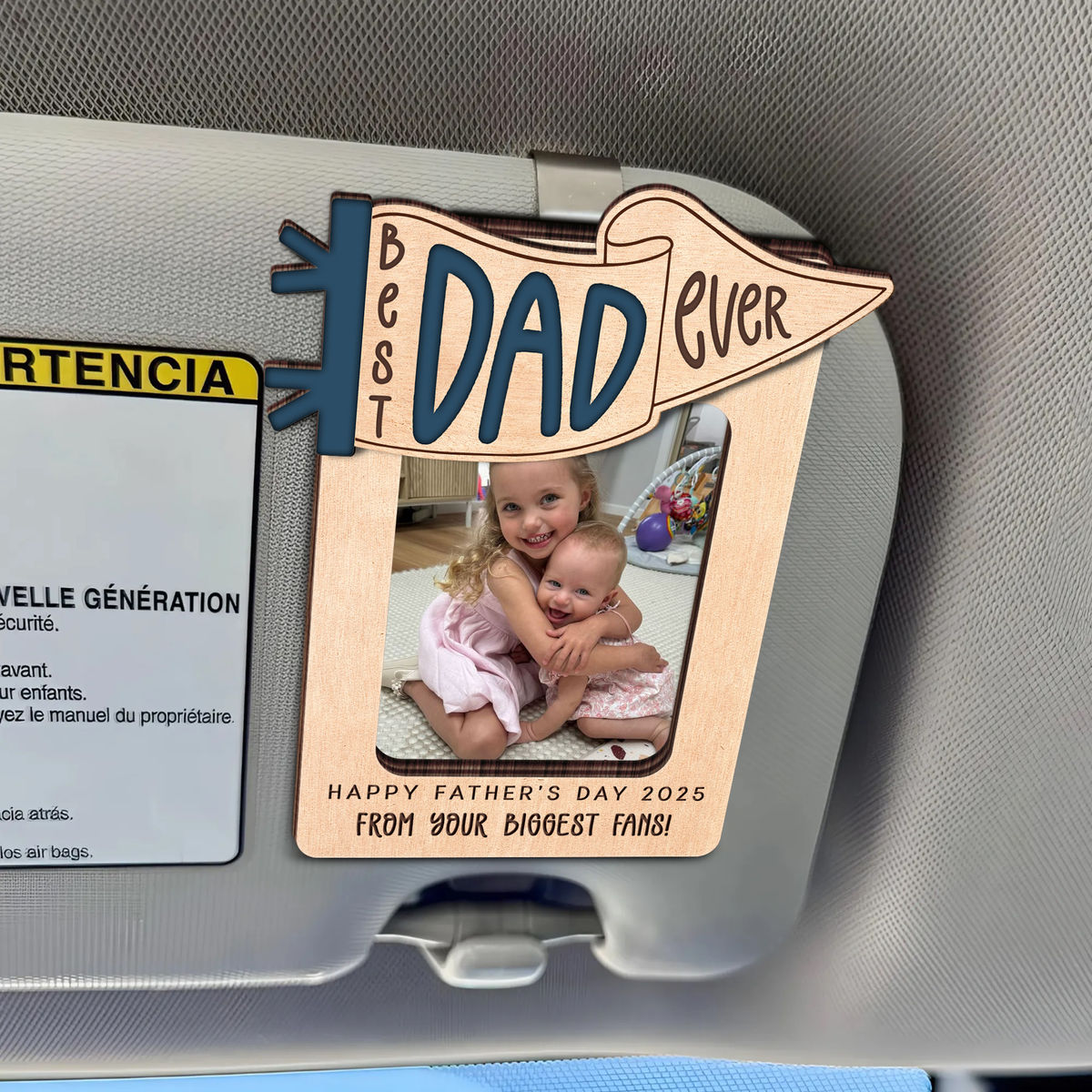 Photo Car Visor Clip - Best Dad Ever - Father's Day gift, Personalized Photo Car Decoration, Polaroid Photo for Car, Gifts for dad, Presents for fathers, Gifts for your father, Gift items for dad, Gift for him, Gift for Grandpa, Drive Safe - Personalized Photo Car Visor Clip Custom Photo
