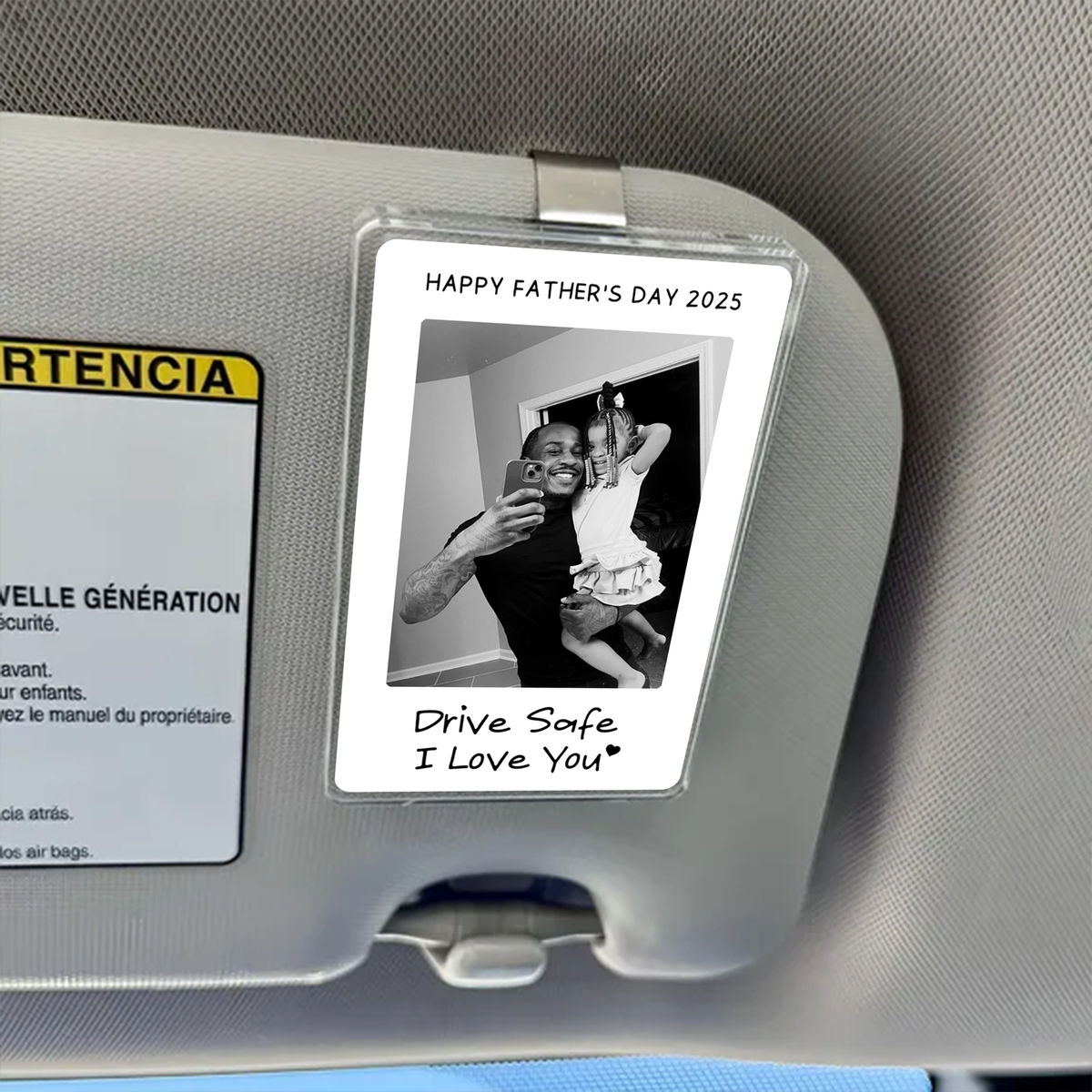 Drive safe I Love You - Photo Car Visor Clip, Personalized Photo Car Decoration, Polaroid Photo for Car, Gifts for dad, Presents for fathers, Gifts for your father, Gift items for dad, Gift for him