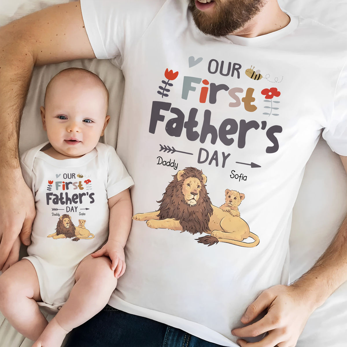 Personalized Set - Family Matching Outfit - Our First Father's Day Together 2024 - Gifts For Dad, Father, Son, Daughter - Father's Day Gifts