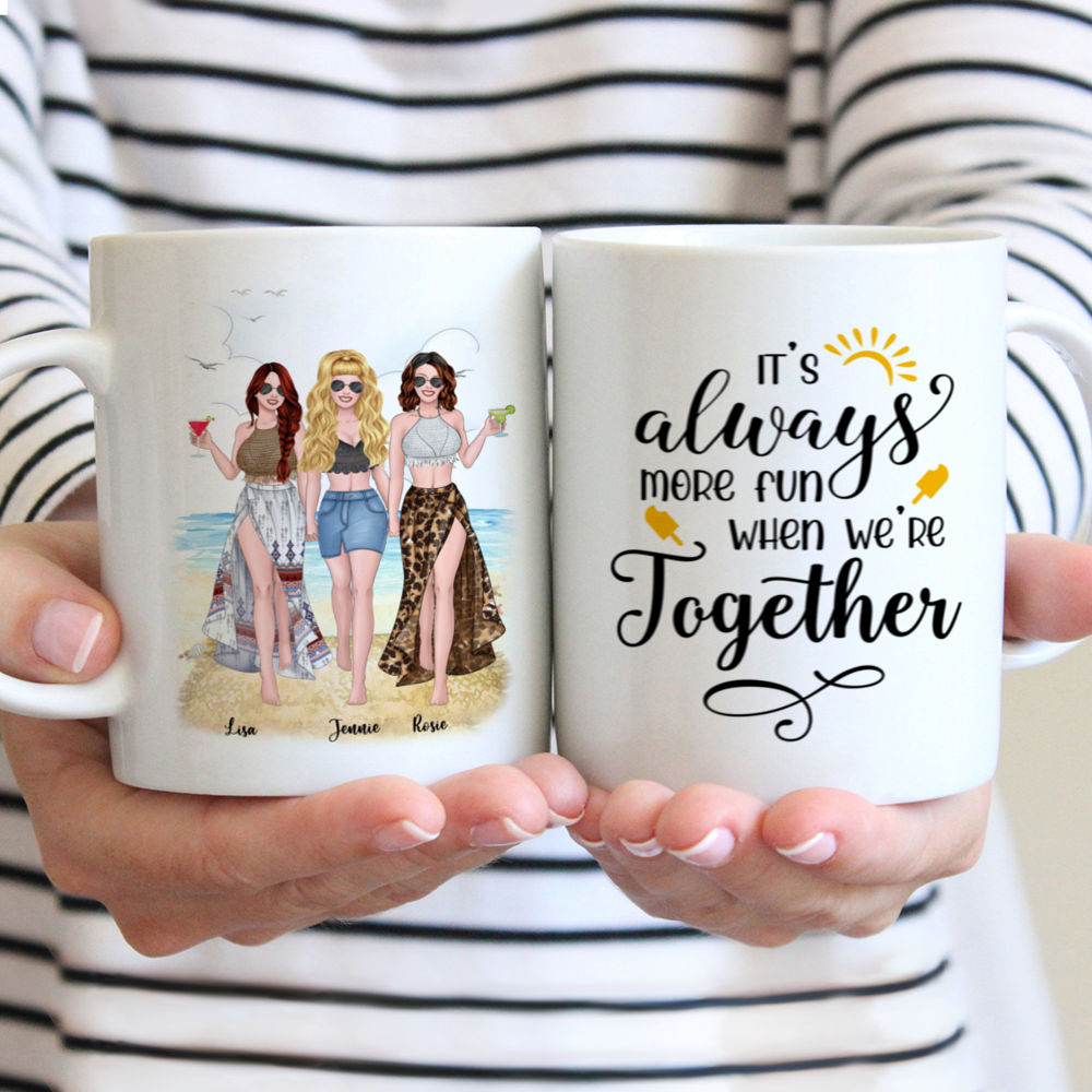 Personalized Mug - Up to 5 Girls - It's always more fun when we're together (Summer)