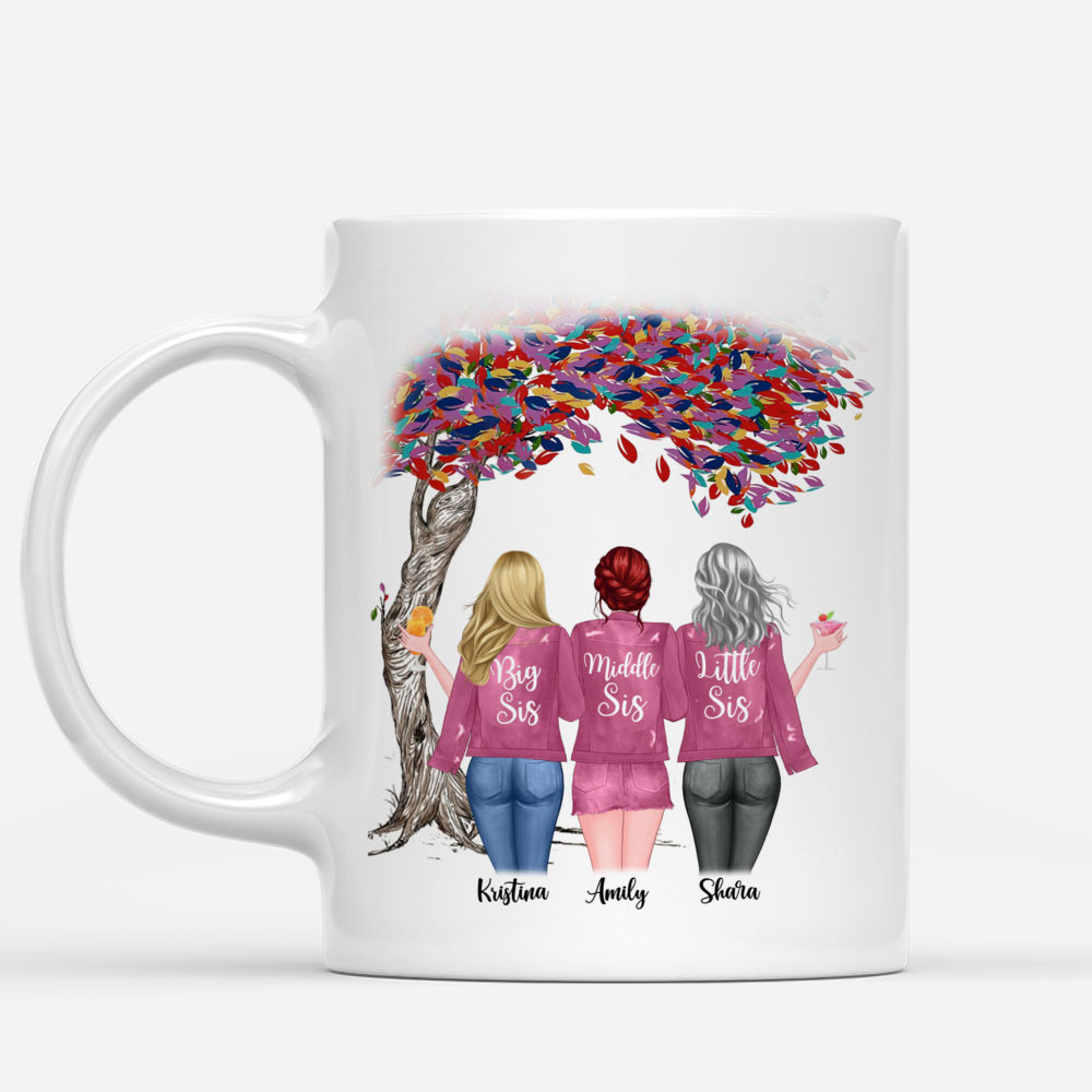 Personalized Mug - Up to 6 Sisters - Sisters forever, never apart. Maybe in distance but never at heart (4162)_1