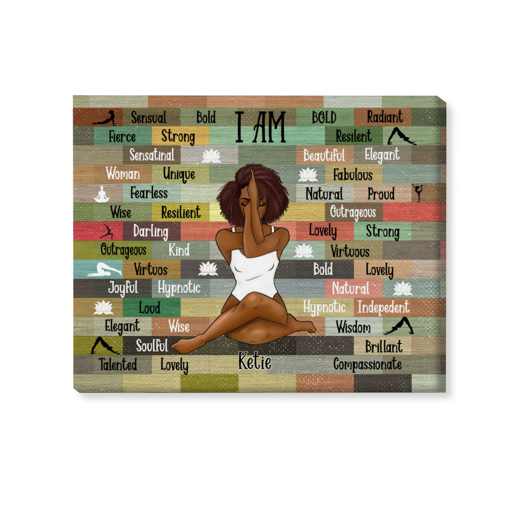 Personalized Wrapped Canvas - Yoga Girl - I Am..._1